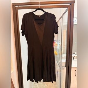 Curvy Sense Black Jersey/Mesh Dress